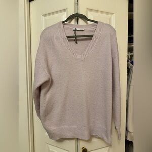 Zara Soft Lilac V-Neck Sweater